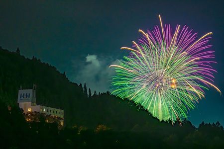 白馬村、グリーンスポーツの花火