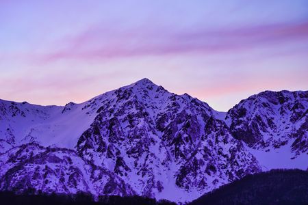 染まる北アルプス