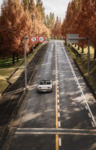 Autumn road in Japan