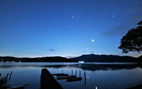 明け方の星達 (金星、木星)