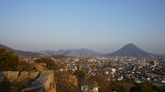 丸亀城からの夕景