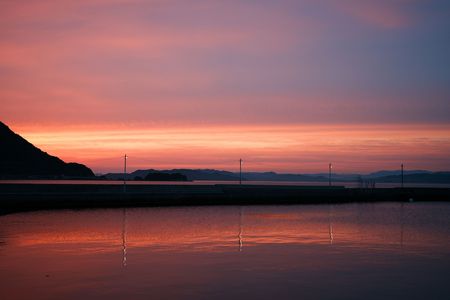 夕暮れの港