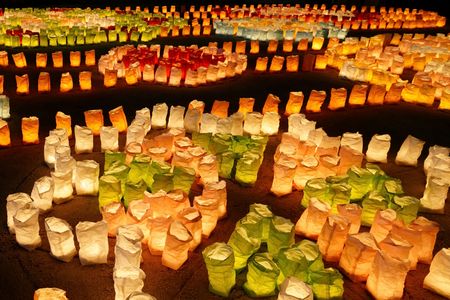 櫛田神社での博多灯明ウォッチング