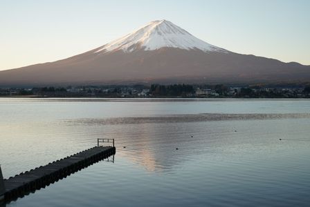 日の出と富士と逆さ富士