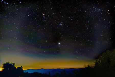 満観峰頂上で見たポンブルックス彗星
