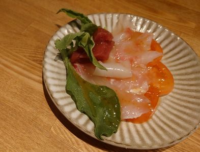 天然真鯛の和風カルパッチョ