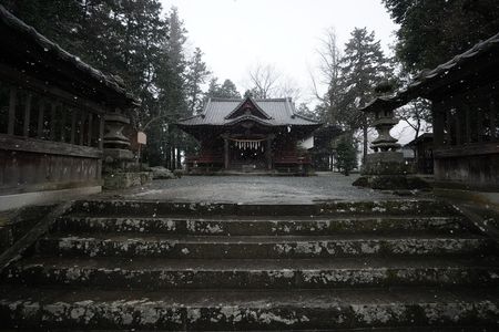 雪の舞う椋（むく）神社
