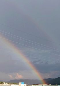 ゲリラ豪雨の後にレインボーが…