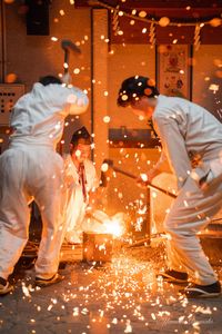 火花散る日本刀鍛錬(岐阜県関市)