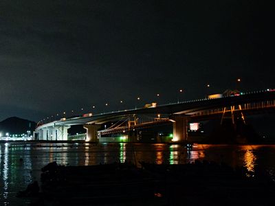 闇夜に浮かぶ二つの橋