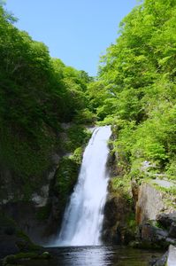 仙台秋保大滝　五月の快晴と新緑