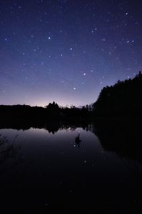 希望湖の星空とリフレクション