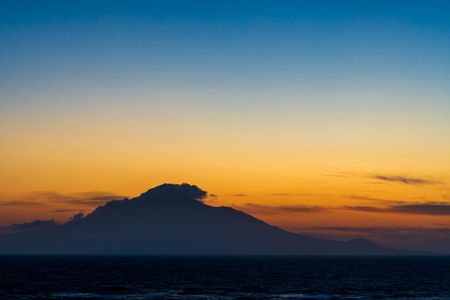 利尻富士　日没後