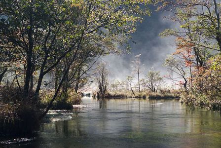 上高地の朝もや