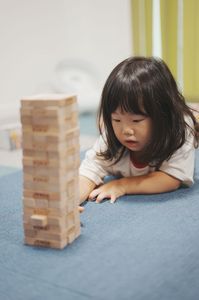 親子でジェンガ対決！