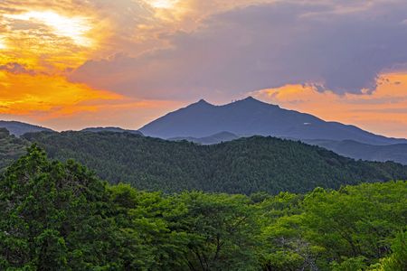 筑波山夕景