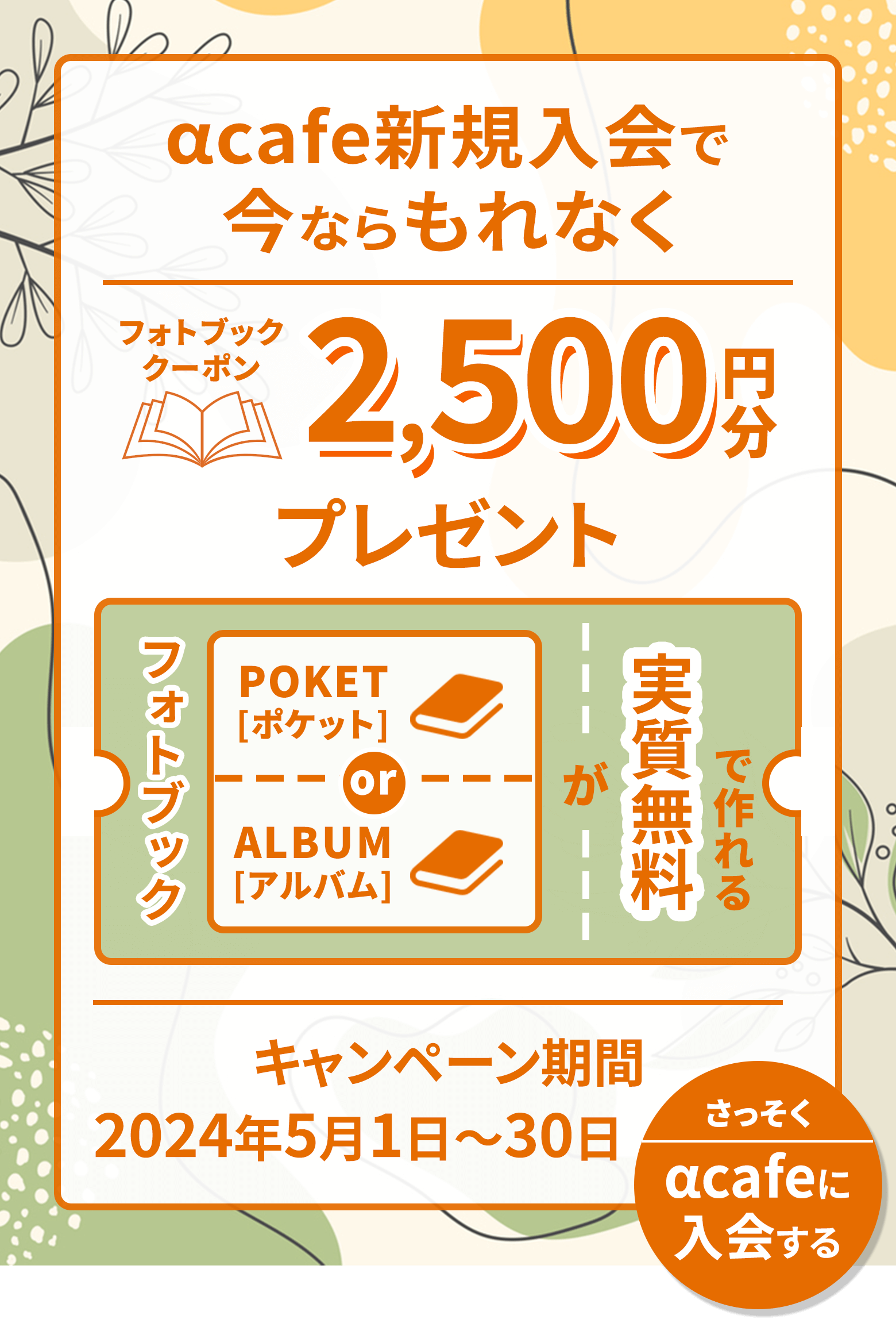 αcafe新規入会キャンペーン