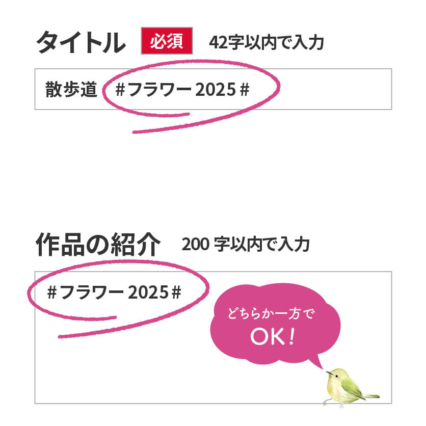 ハッシュタグをつけて投稿する