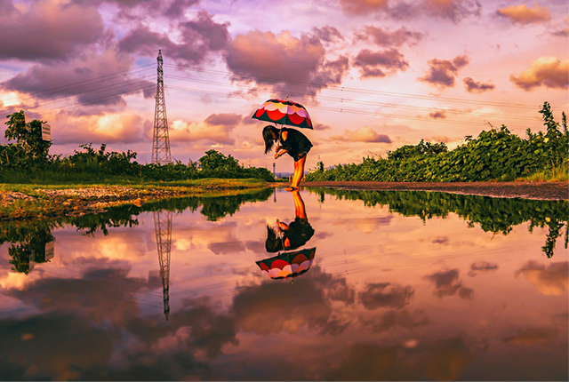 雨上がりの散歩道