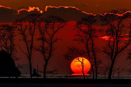 モンチッチ海岸ダルマ夕日